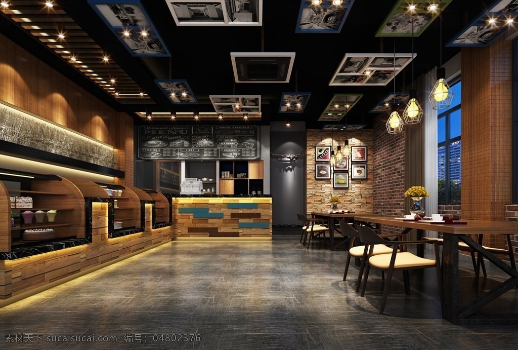 咖啡厅 面包店 3d 渲染 模型 3d模型 室内设计 室内模型 室内3d模型 渲染模型 3dmax 咖啡馆 面包房 休闲吧 奶茶店 3d设计 max