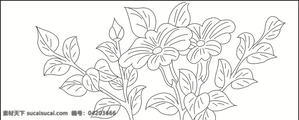 牵牛花 雕刻 图案 花卉 植物 矢量 装饰 药用 观赏 喇叭花 线条装饰纹样 底纹边框 花边花纹