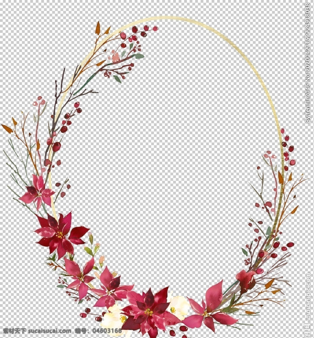 复古 装饰 花环 花圈 植物花朵 绿叶花朵 花环花圈 花纹边框 创意装饰图案 婚礼装饰 复古色调 复古装饰