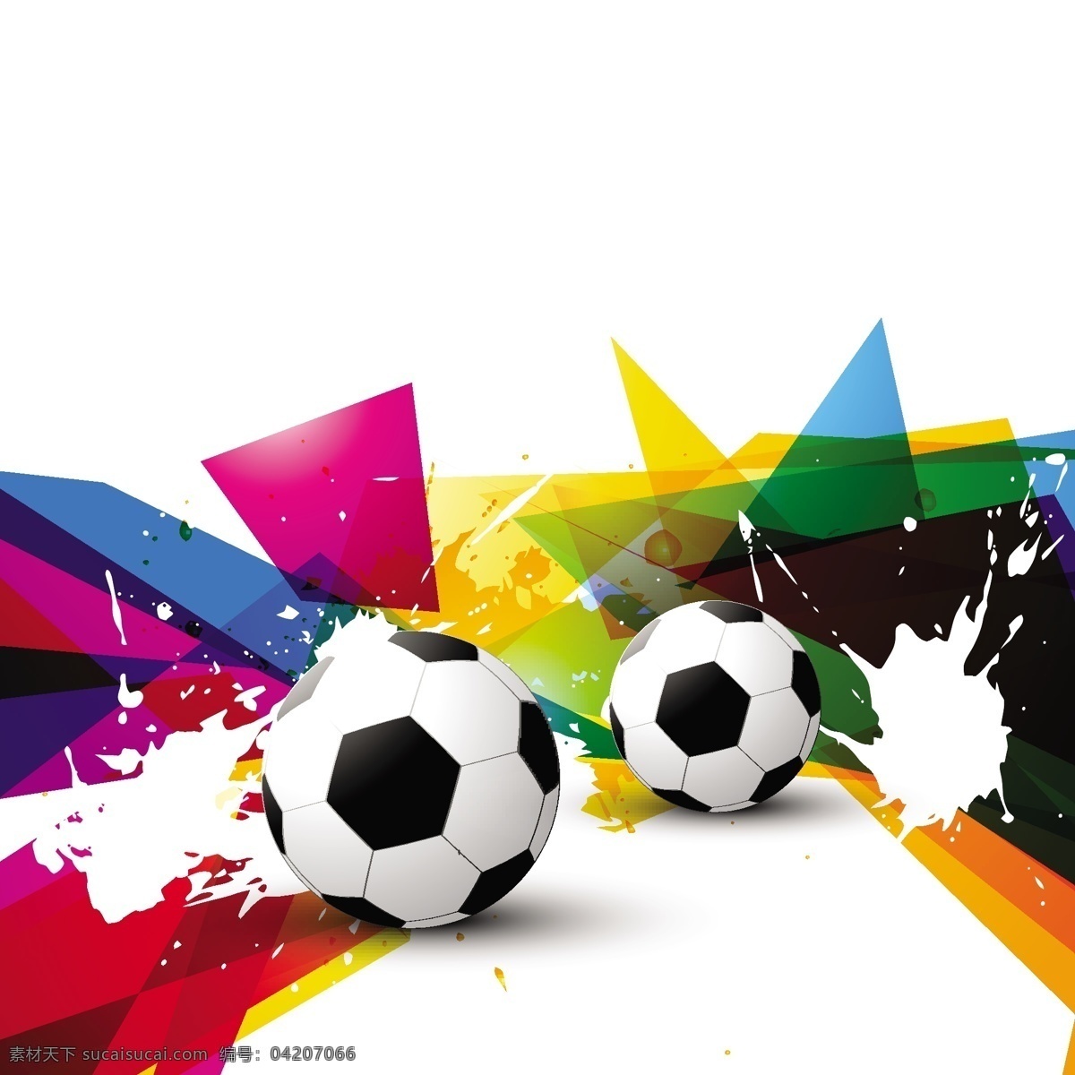 彩色 墨迹 喷溅 足球 世界杯 墨迹喷溅 体育运动 生活百科 矢量素材 白色
