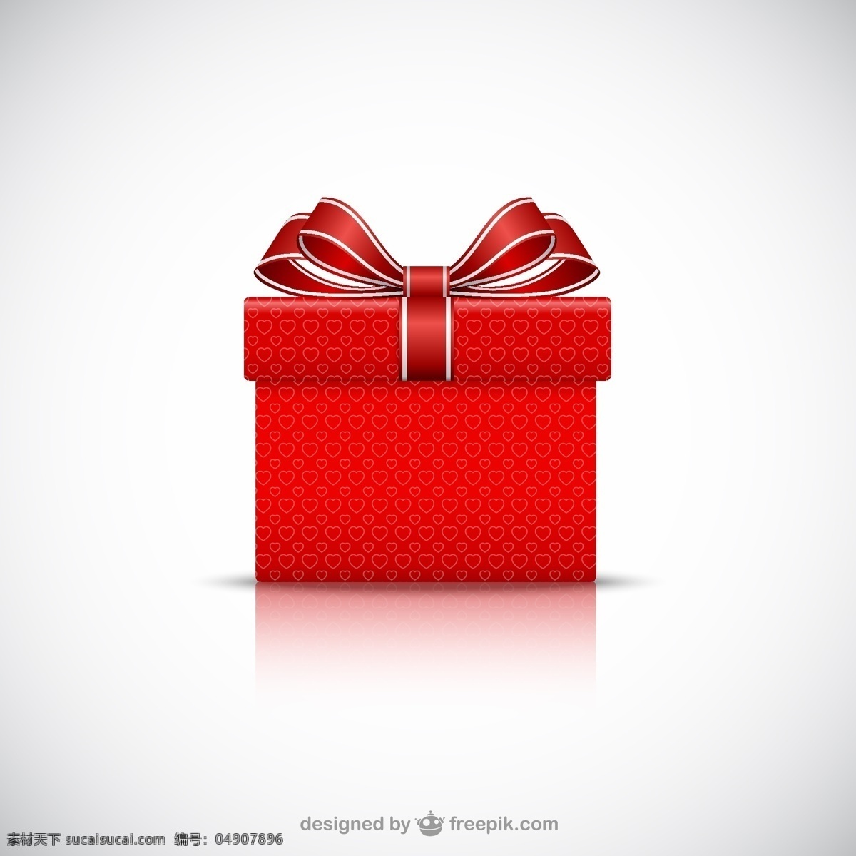 红色 礼盒 矢量 爱心 包装 礼物 丝带 蝴蝶结 高清图片
