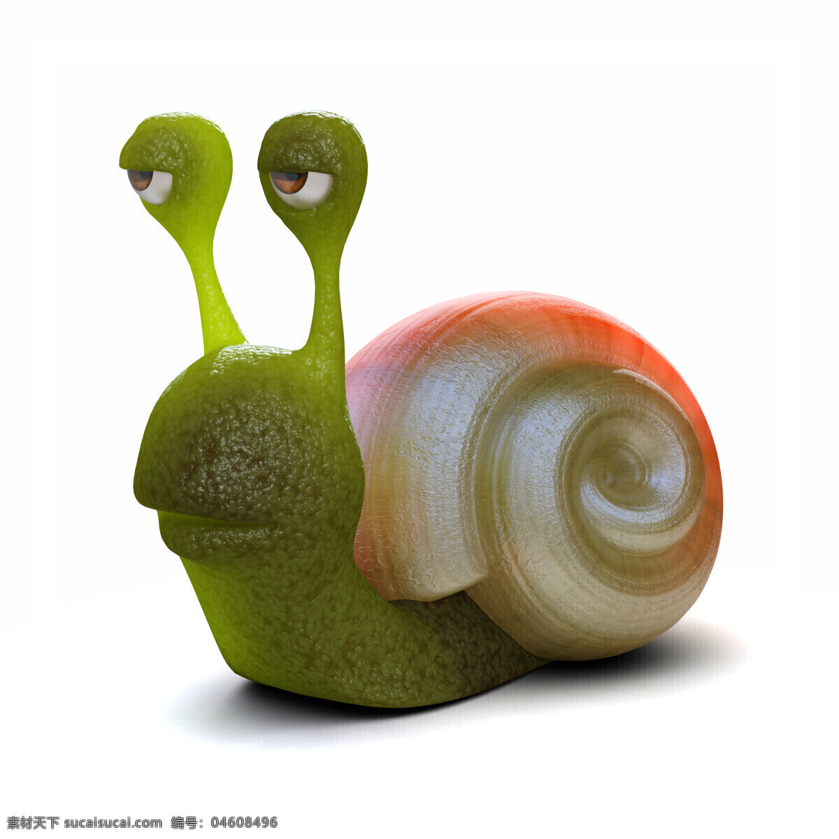 蜗牛 绿色蜗牛 卡通蜗牛 卡通动物 陆地动物 生物世界 白色