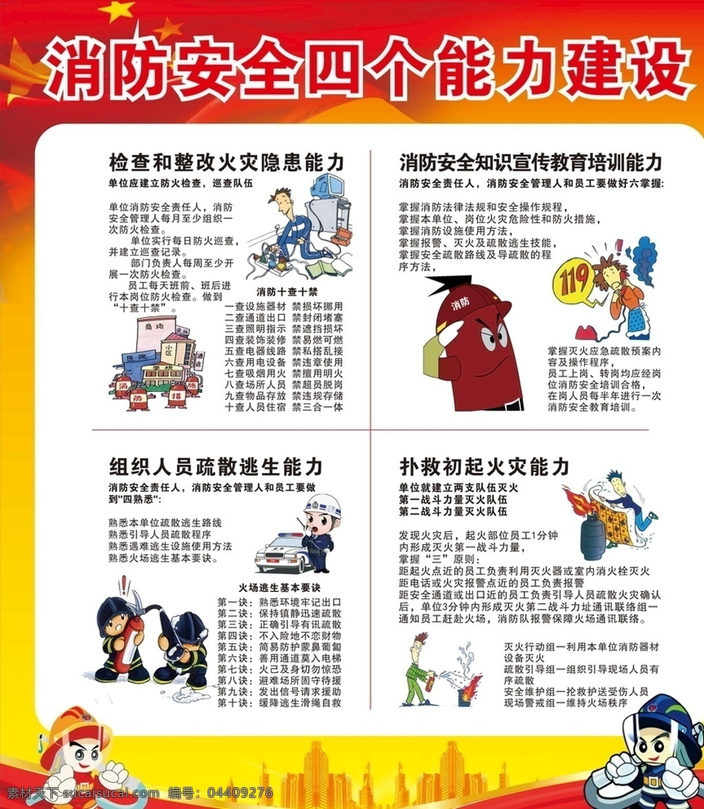 消防 安全 四 能力 建设 消防安全 四个能力 消防知识 逃生能力 灭火能力 培训 分层
