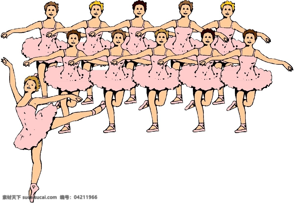 芭蕾舞 芭蕾 舞者 女性 短裙 脚尖 整齐 表演 舞台 白色