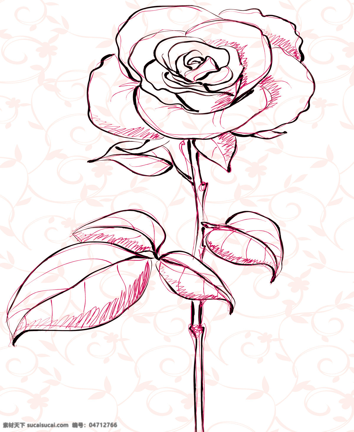 玫瑰 之情 底纹边框 花 线条 移门 移门图案 移门图片 玫瑰之情 家居装饰素材