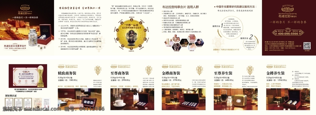 布达拉宫 六 折页 产品说明书 西藏 花纹 传统