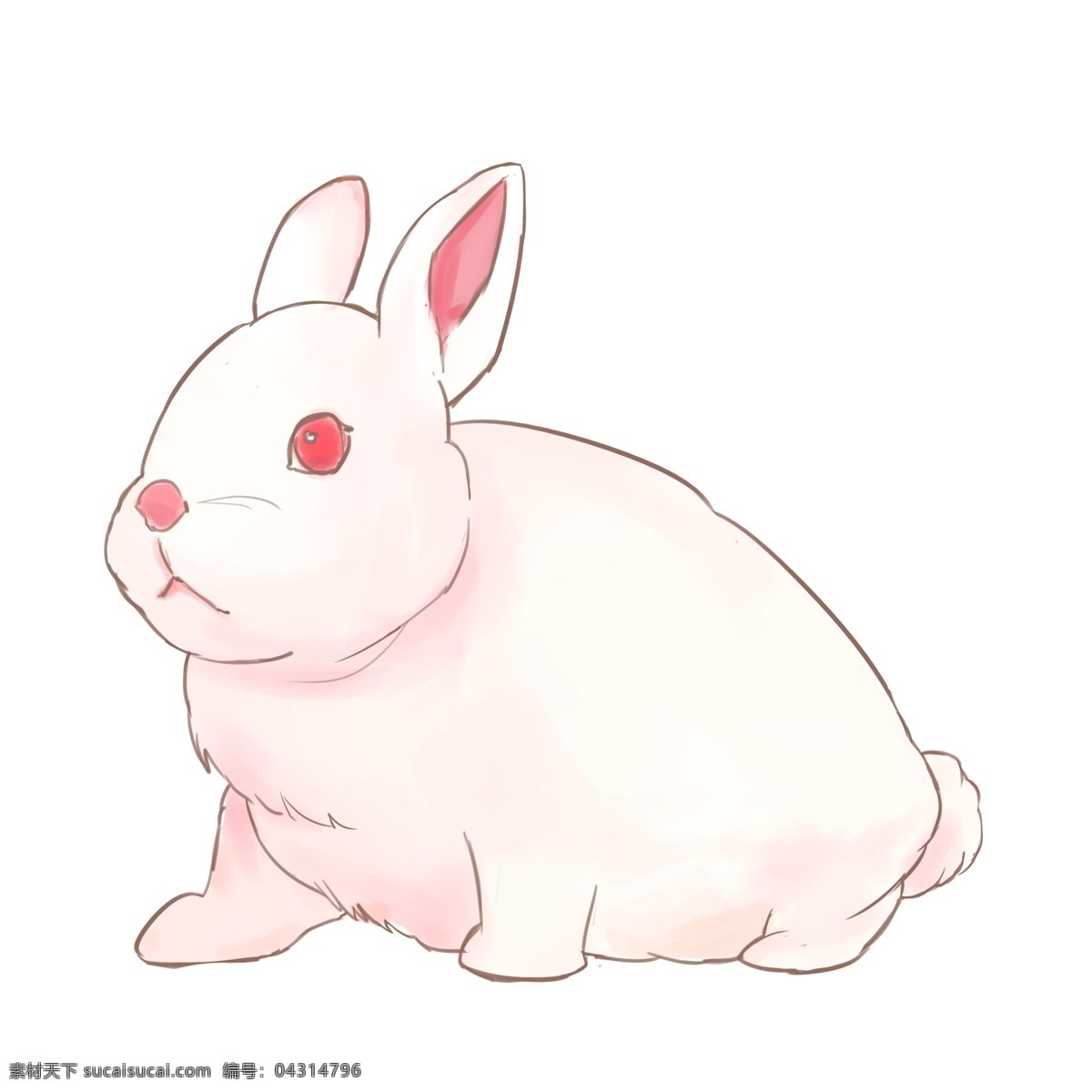 手绘 风 可爱 小 动物 粉红 兔子 手绘风 小动物 粉色 兔兔