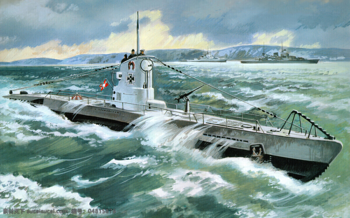 军事 题材 绘画 潜艇