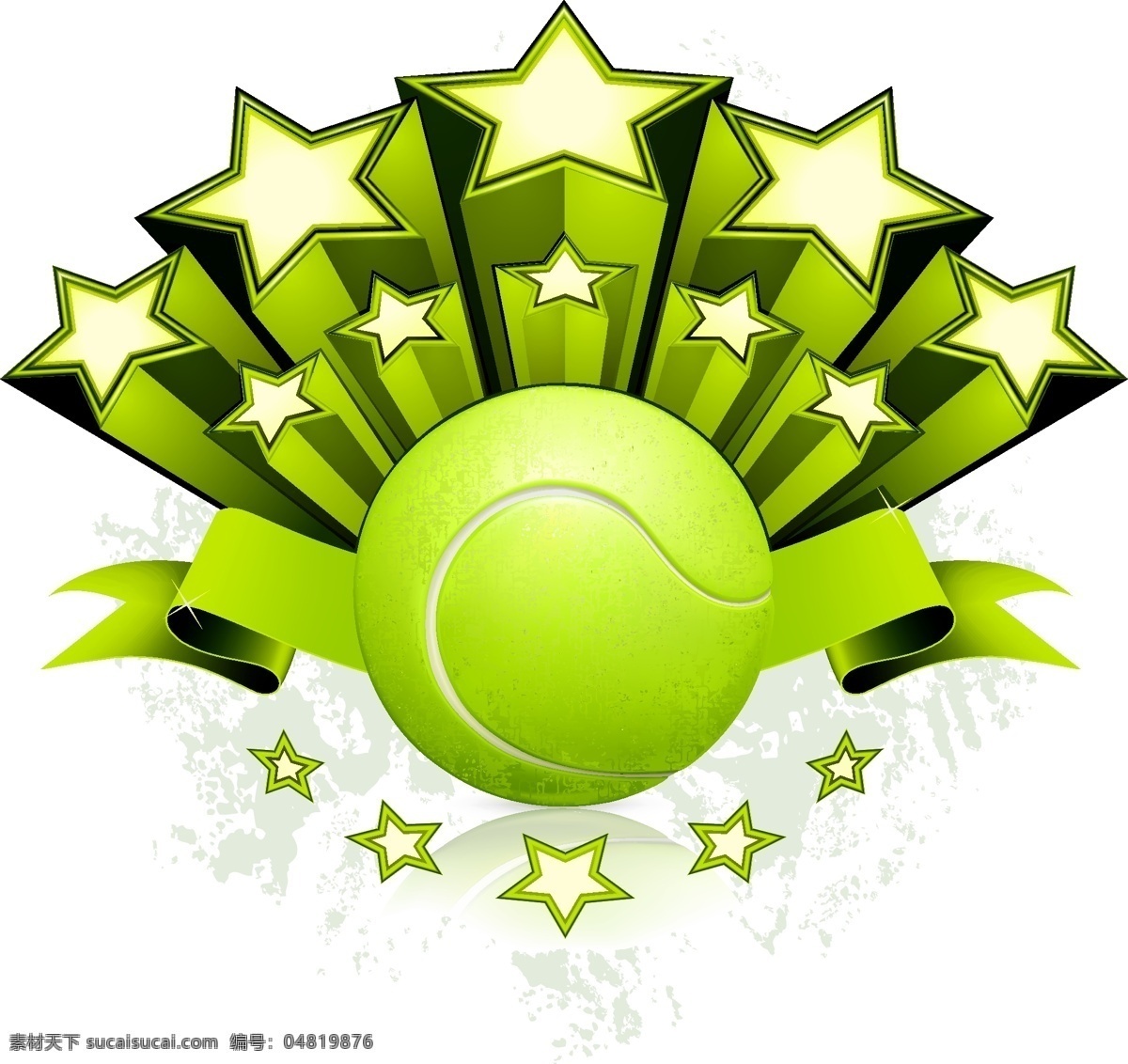 立体 五角星 网球 网球运动 立体星星 体育运动 体育项目 生活百科 矢量素材 白色