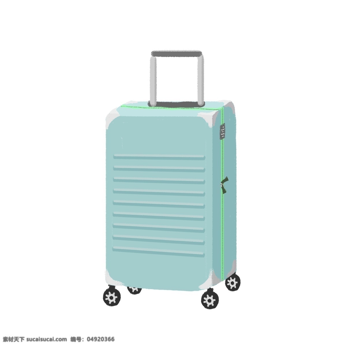 商用 手绘 简约 微 立体 行李箱 旅游出行 度假 元素 旅游