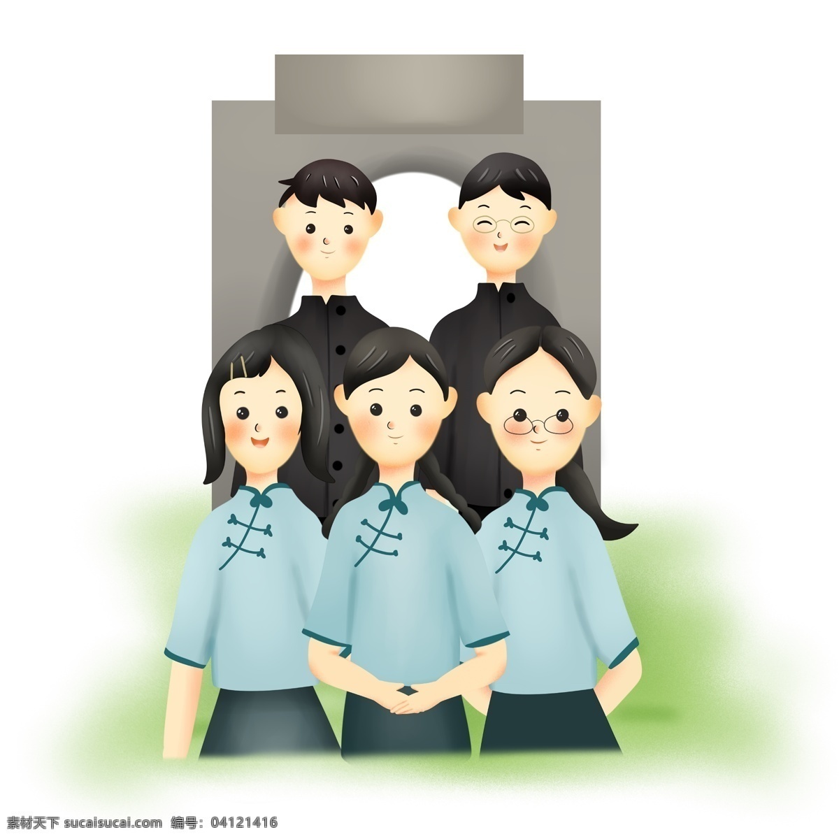 穿着 中山装 毕业生 合照 毕业照 六月 毕业季 民国 复古 合影 同学 多人 毕业 文艺 学生