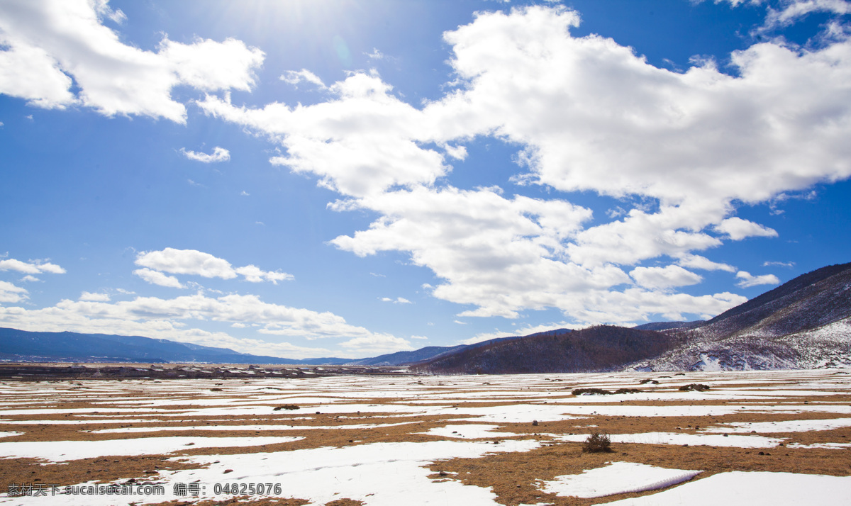 草原雪景 云南 香格里拉 中甸 雪景 雪山 蓝天白云 冬天的草原 国内旅游 旅游摄影