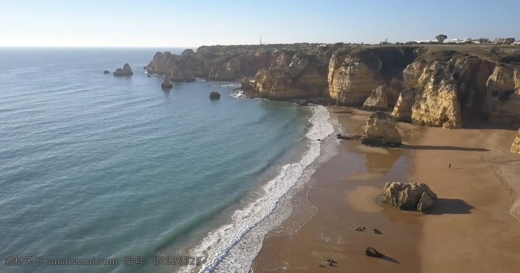 拉各斯 葡萄牙 阿尔加维 海岸 海 岩 假期 性质 景观 沙滩 早上 海洋 视频摄影 多媒体 实拍视频 自然风光 mp4