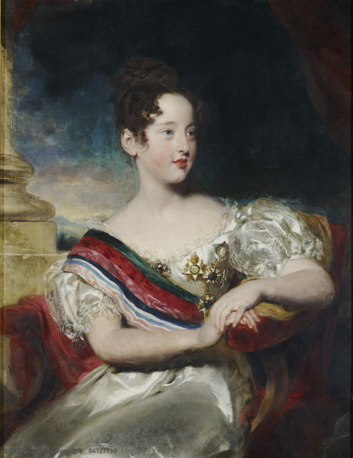 玛丽二世 葡萄牙女王 19世纪油画 绘画书法 文化艺术