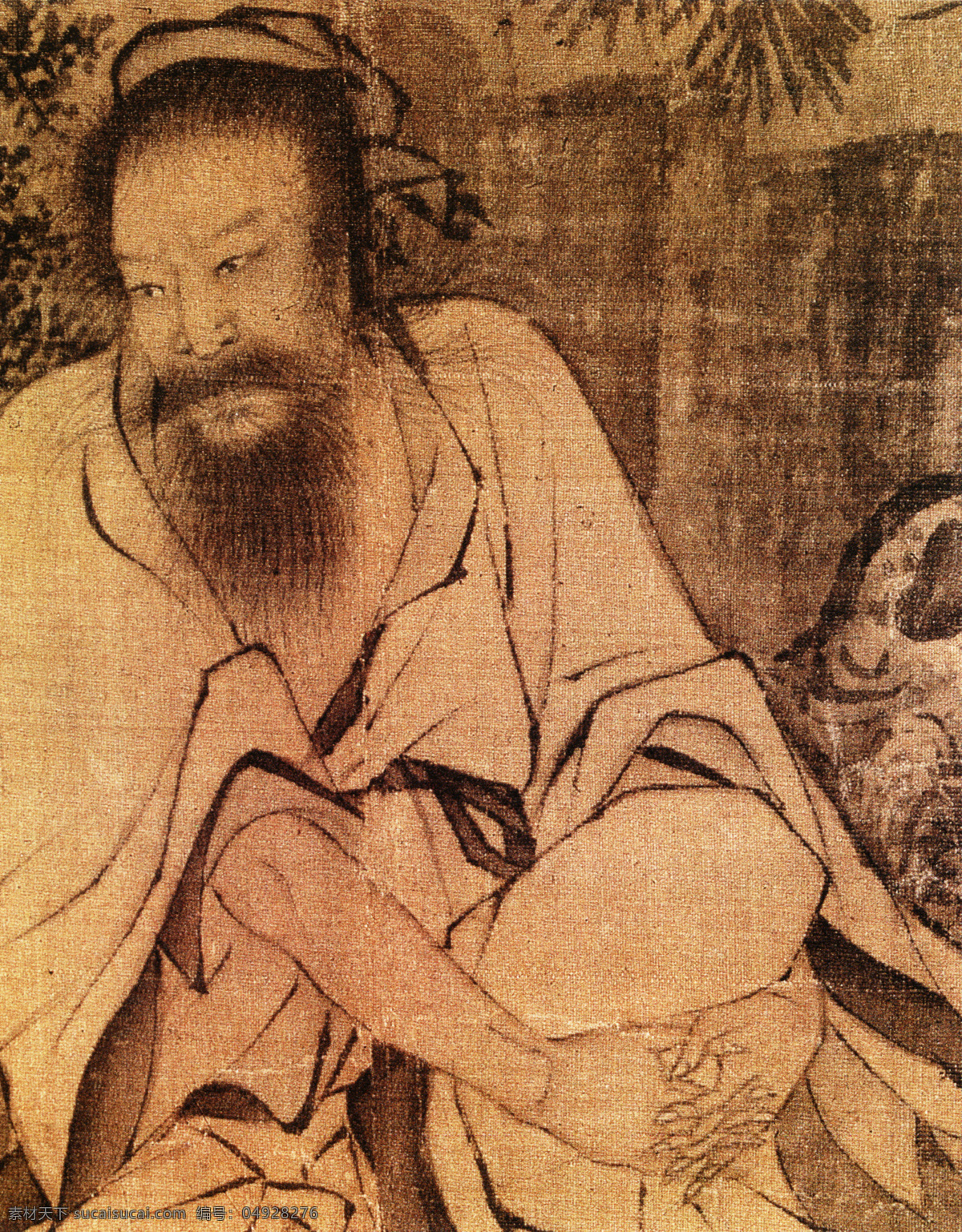采薇图b 人物画 中国 古画 中国古画 设计素材 人物名画 古典藏画 书画美术 棕色