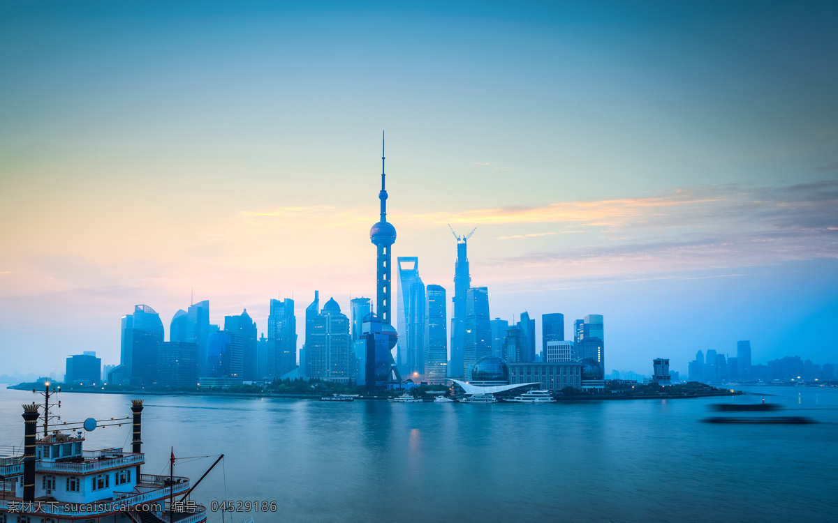 上海 地标 性 建筑 城市 城市剪影 新上海 中国 中国建筑 东方之珠 蓝天 白云 高楼 大厦 江面 摄影风景 自然景观 建筑景观