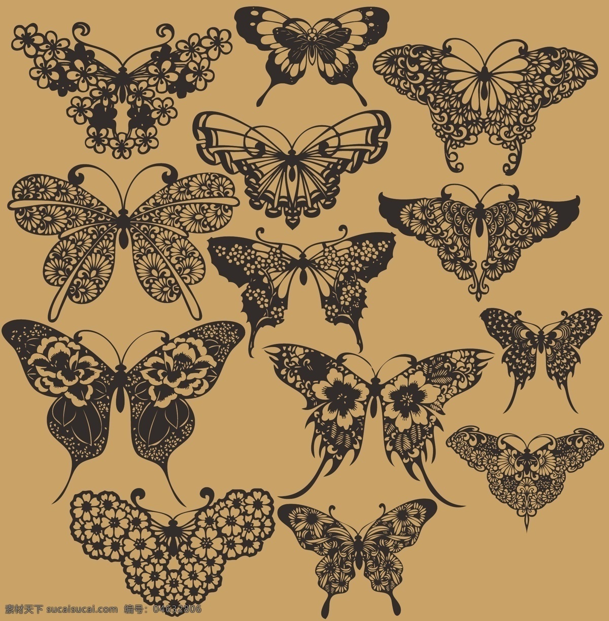 蝴蝶 抽象 线稿 白描 昆虫 矢量 矢量图 cs5 立体 自然 动物 翅膀 花朵 花 燕尾蝶 生物世界