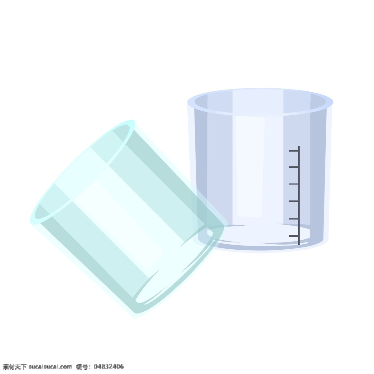 两个 玻璃 量筒 插画 玻璃量筒 两个玻璃量筒 玻璃量筒插画 量杯 玻璃容器 量杯容器