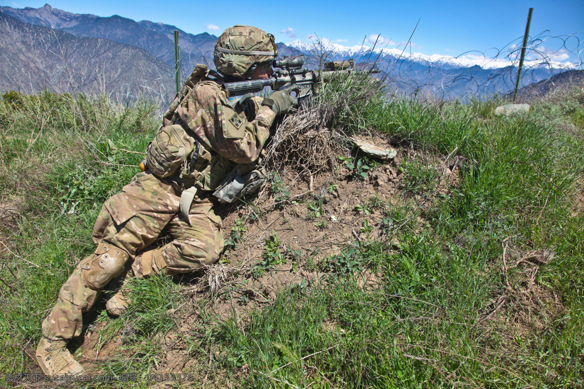 美国大兵 阿富汗 瞄准 军事武器 现代科技
