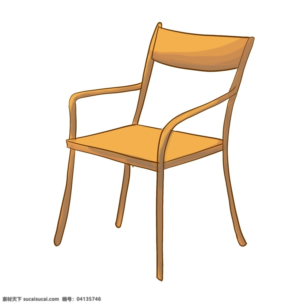 木头 椅子 装饰 插画 木头椅子 黄色的椅子 木质椅子 家具椅子 家装椅子 漂亮的椅子 创意椅子