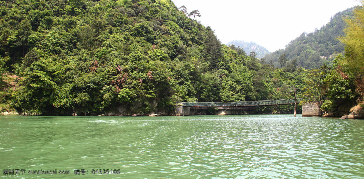 临安景观 浙江临安 浙西大峡谷 树木 溪水 吊桥 国内旅游 旅游摄影