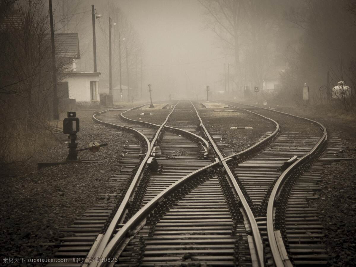 铁路 雾霾 大雾 能见度低 灰蒙蒙 环境污染 旅游摄影 国外旅游