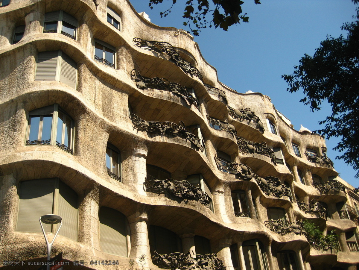 国外旅游 旅游摄影 自然风格 巴塞罗那 米拉 公寓 米拉公寓 高迪 矢量图 日常生活