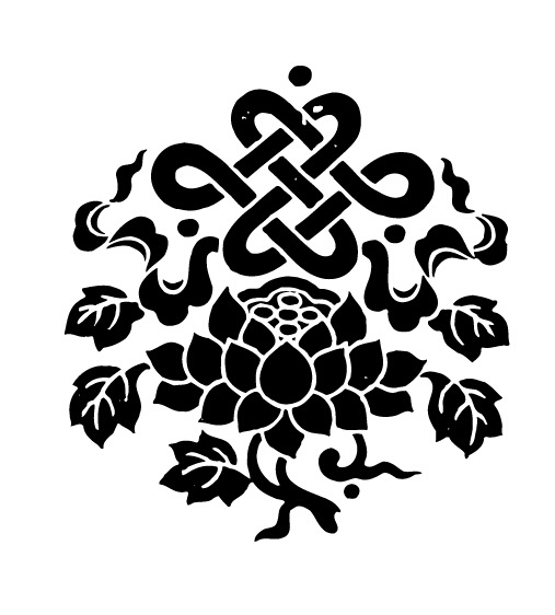 西藏 八宝纹 莲花 方胜 佛教 吉祥 纹样 中式 白色