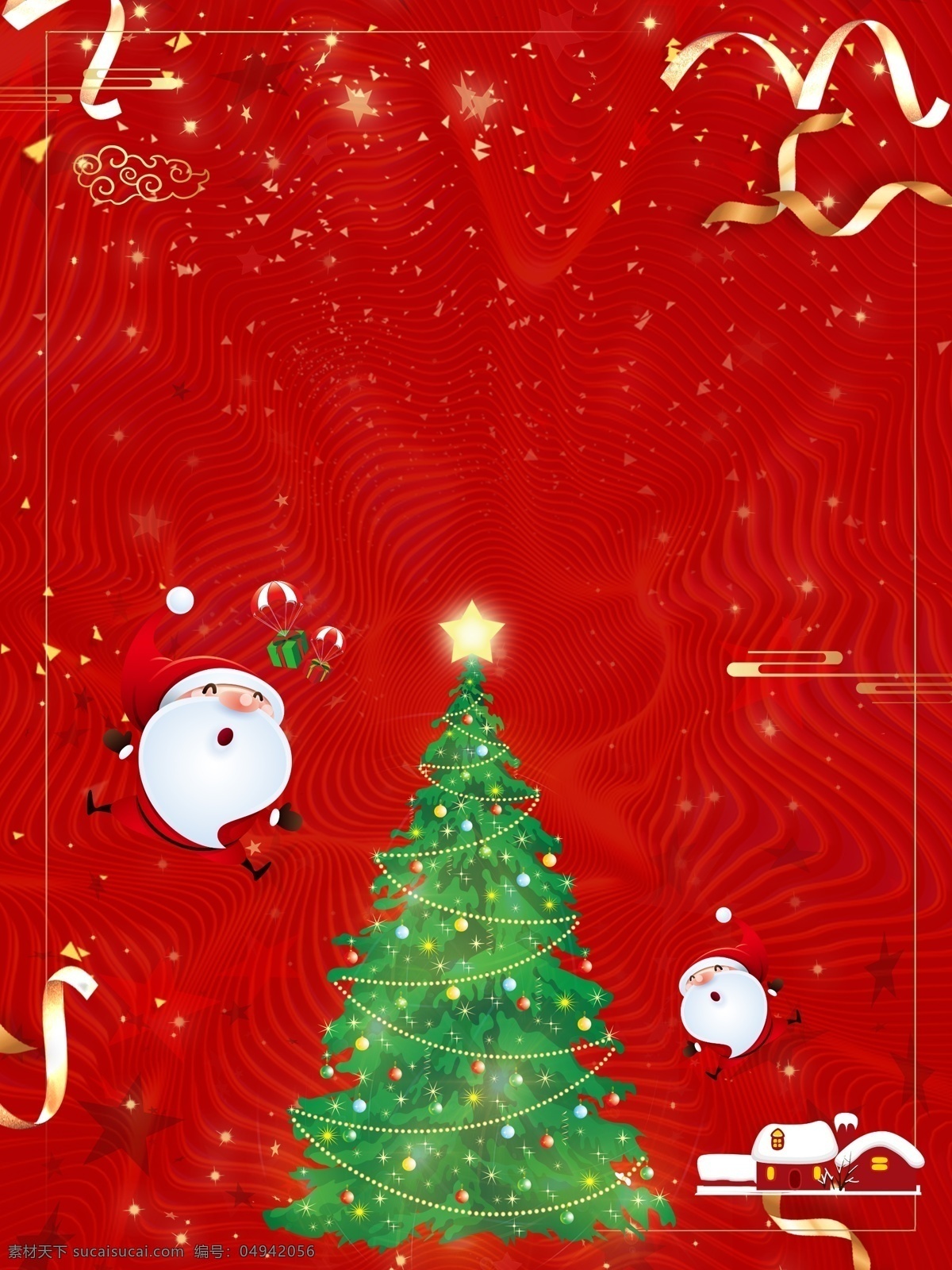 红色 喜庆 圣诞树 背景 红色背景 圣诞老人 背景素材 黄丝带 金点 圣诞节背景 圣诞来了 圣诞背景 平安夜 圣诞活动背景 节日背景 广告背景