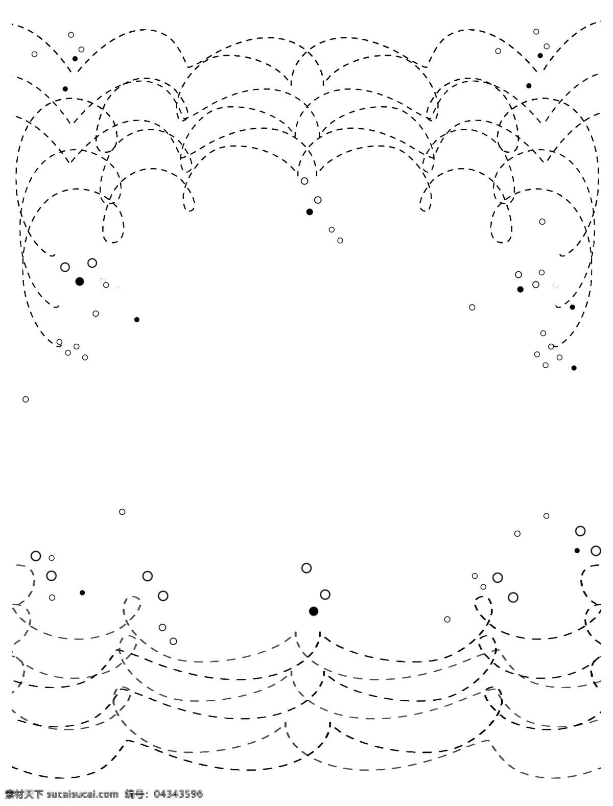 黑白 简洁 通用 海洋 装饰 边框 虚线 装饰线 波浪线 分隔线 抽象 几何 极简 幻想 装饰图案 条纹 线条 波浪 海浪 浪花 水花