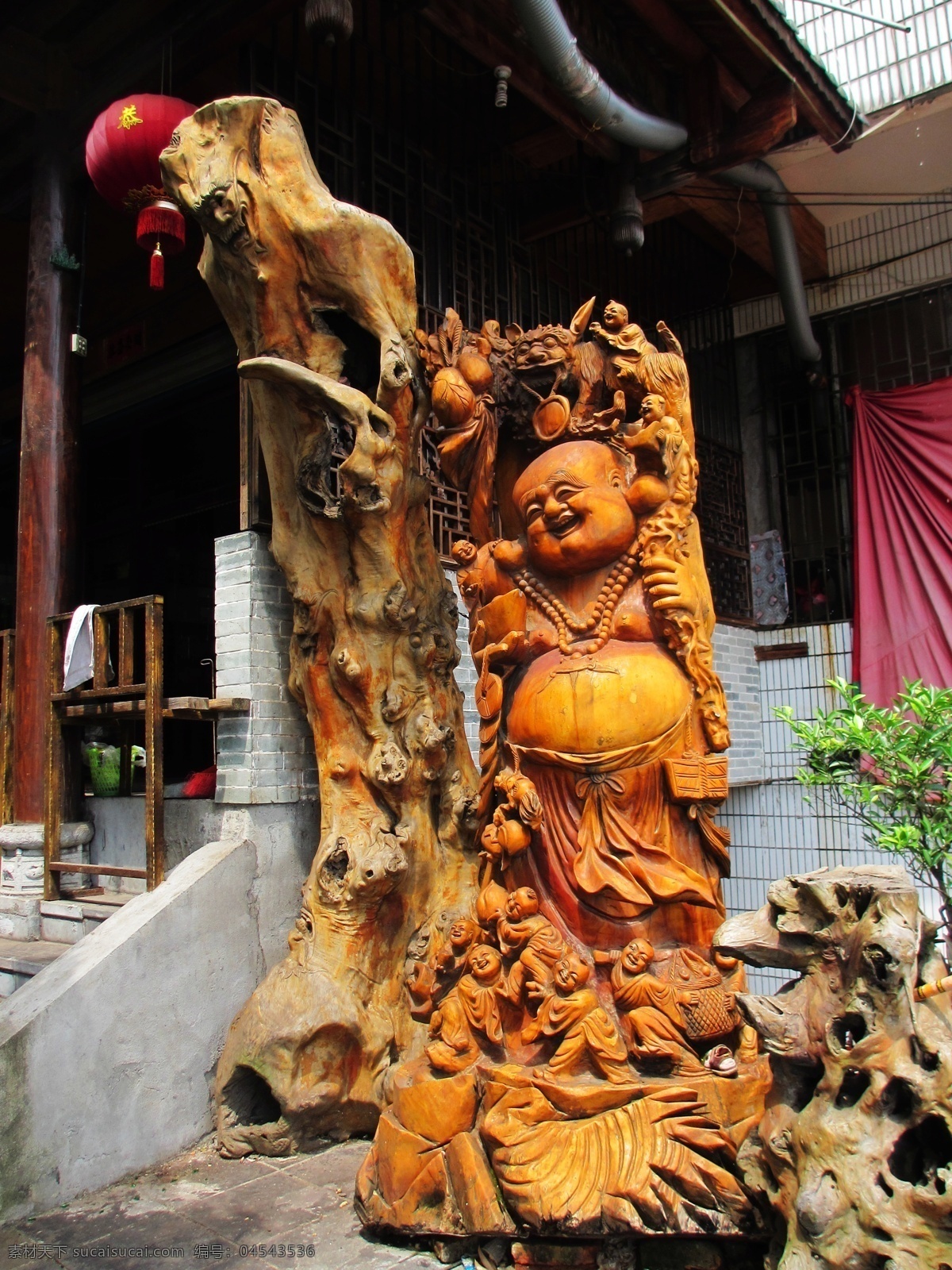 传统文化 传统艺术 佛教 根雕 弥勒佛 木材 木雕 根雕弥勒佛 根雕艺术 文化 手工艺品 宗教信仰 民房 文化艺术