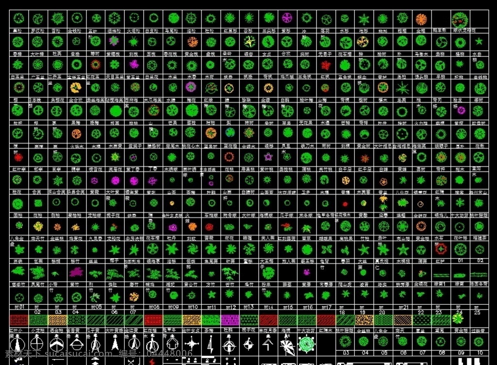 平面 树 cad 树cad素材 cad素材 植物图例 cad图例 自然景观 建筑园林 dwg