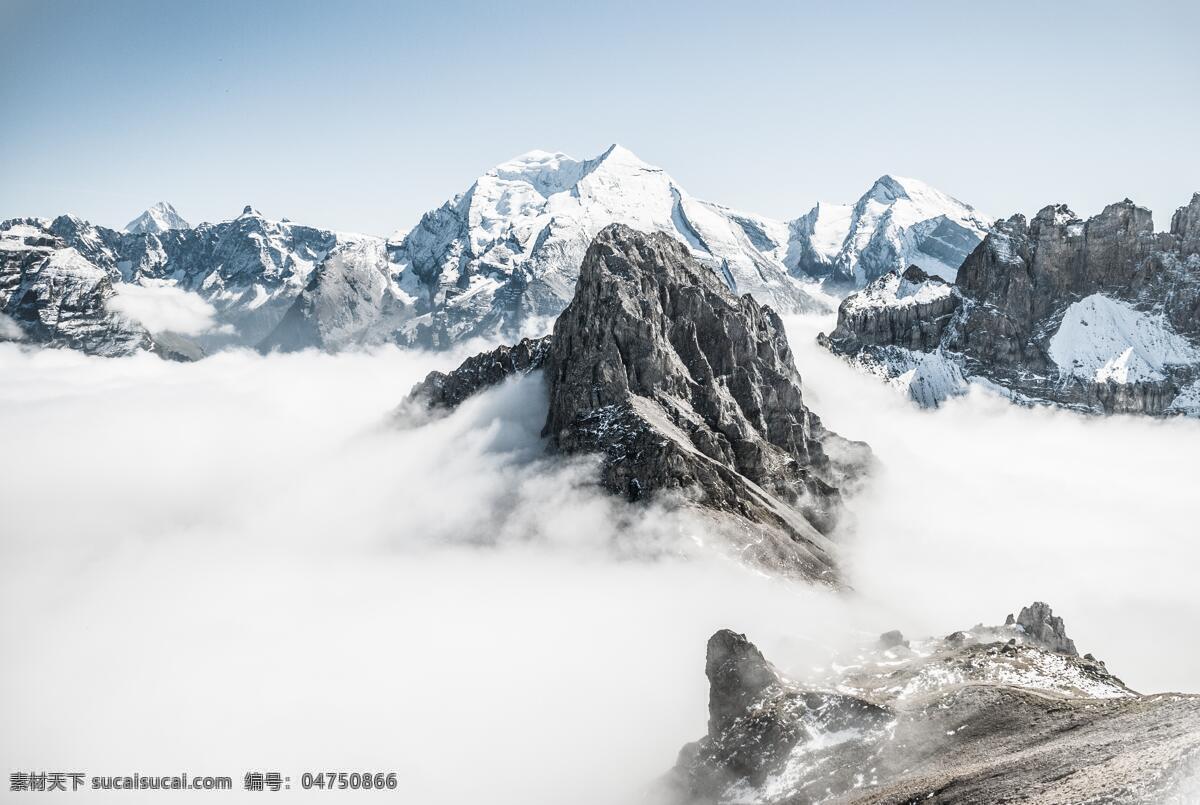 阿尔卑斯山 雪山 腾云驾雾 山顶 登山 高山 风景 共享 不 代表 商用 自然景观 自然风景