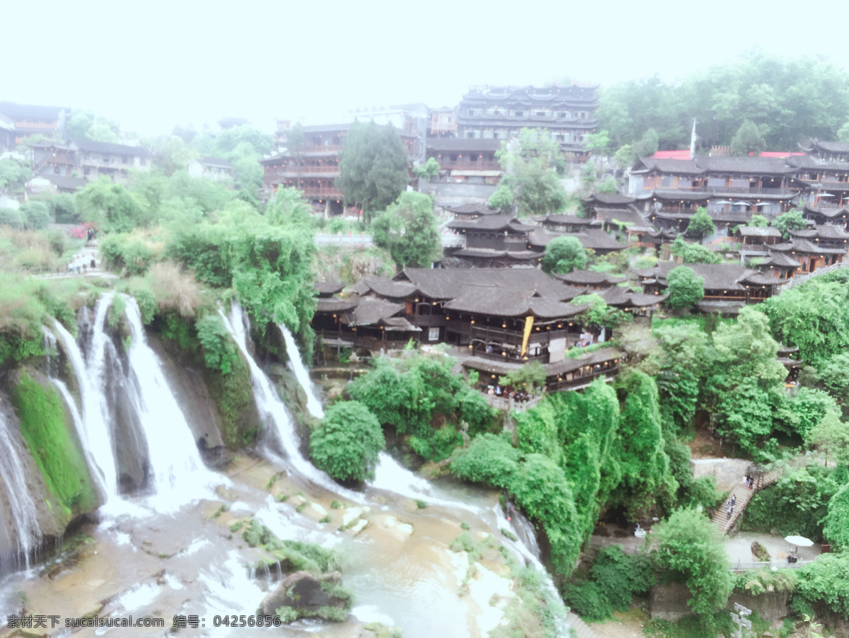 芙蓉镇 高山 流水 旅游 风景 自然景观 山水风景