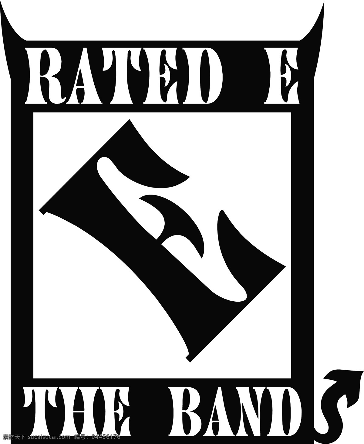 额定 e 带 邪恶 标志 免费 电子 乐队 评 自由 psd源文件 logo设计