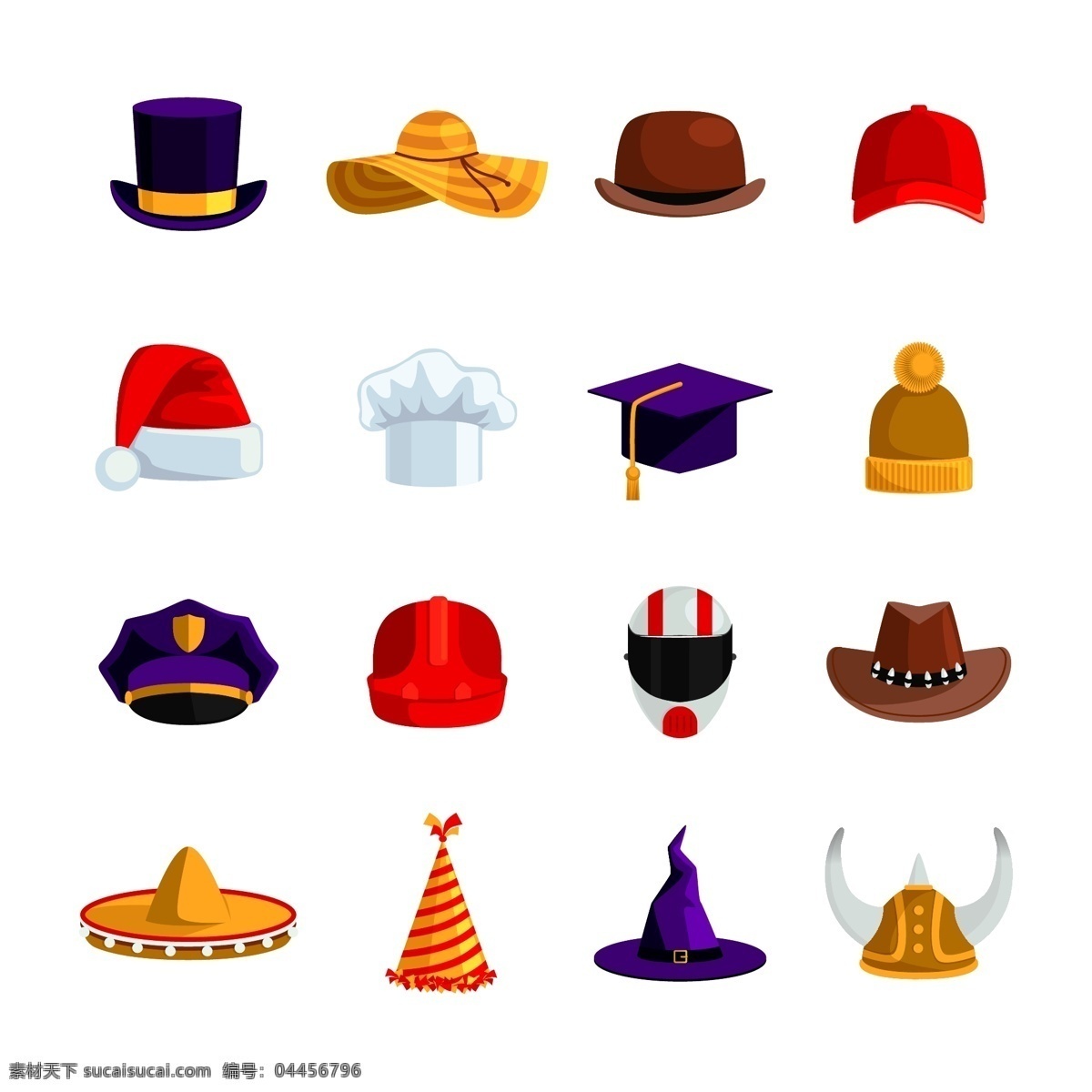帽子图片 帽子 卡通帽子 手绘帽子 饰品 插图 插画 ai矢量