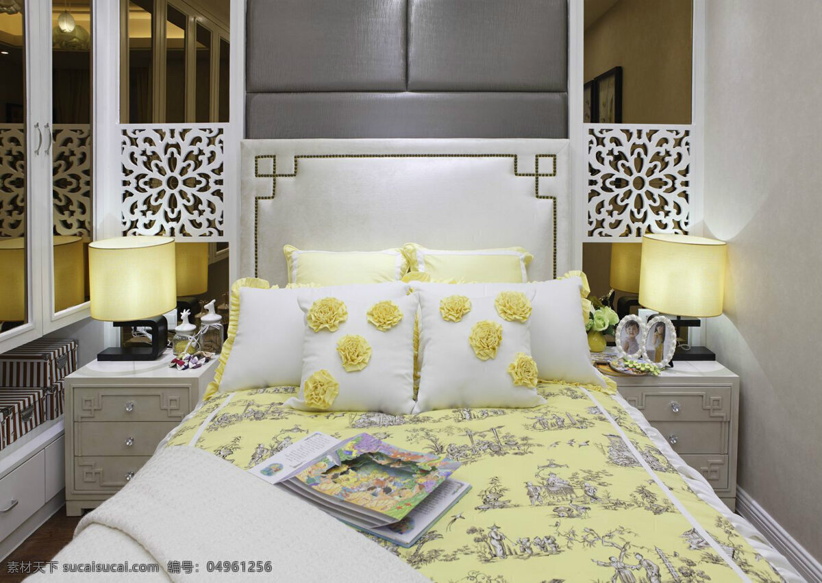 中式 浪漫 唯美 时尚 风格 卧室 装修 效果图 中式浪漫 时尚温馨 卧室装修 高清大图