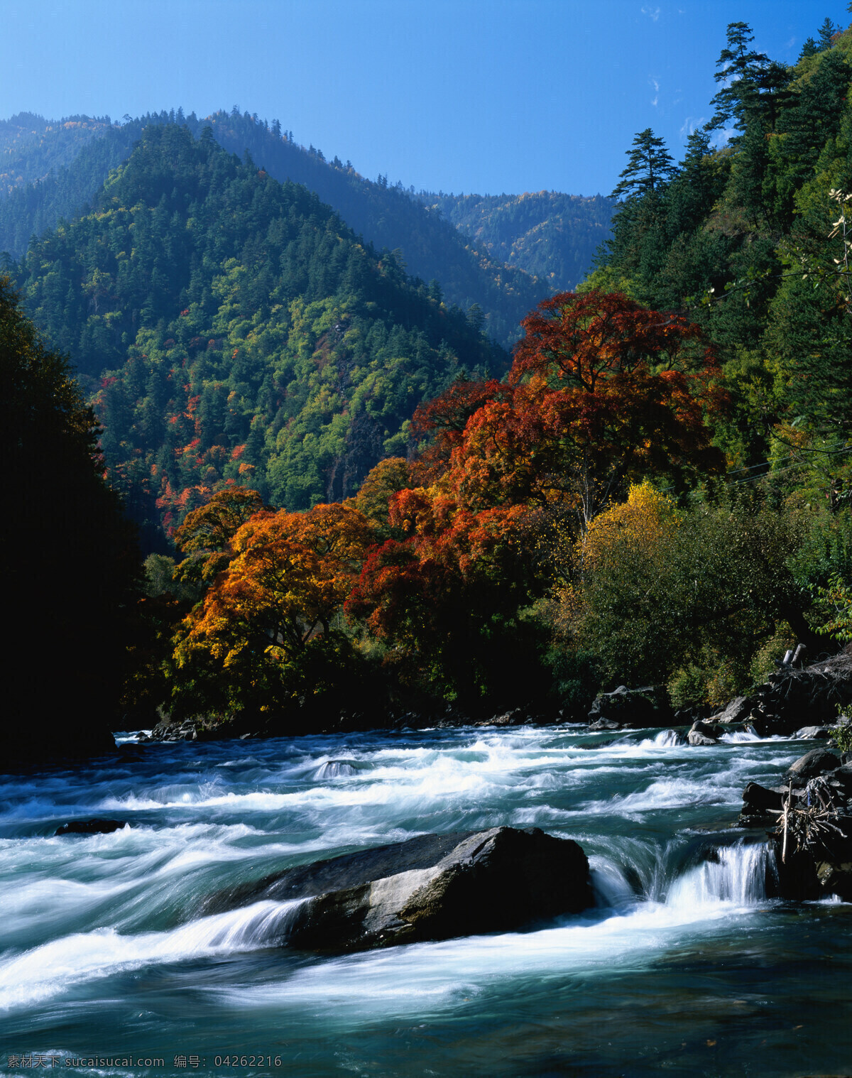 山免费下载 大山 风景画 河流 礁石 山 山水风景 树 自然风光 自然景观 家居装饰素材 山水风景画