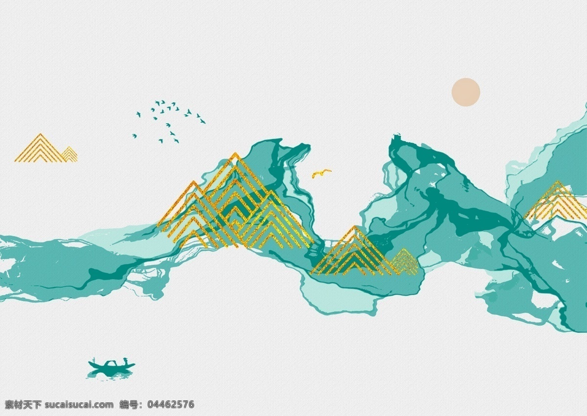 中国 风 山水 装饰画 中式 中国风 山水画 新中式 水墨 现代中式