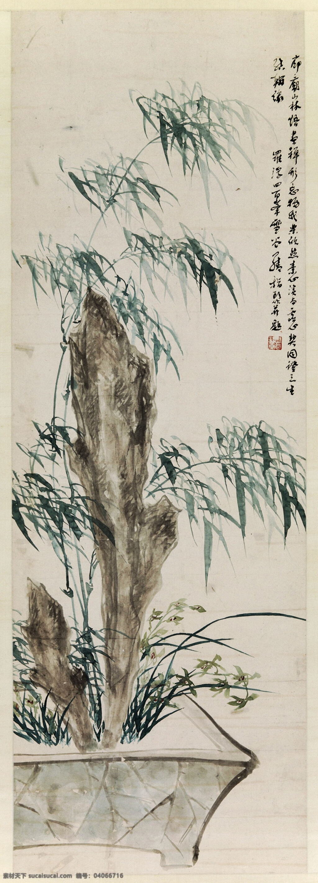 古画 国画 绘画书法 兰花 山水画 诗画 书画 竹兰石盆图 清 罗聘 竹子 古代绘画 中国古画 中国文化 国宝 中国古代绘画 文化艺术 矢量图 日常生活