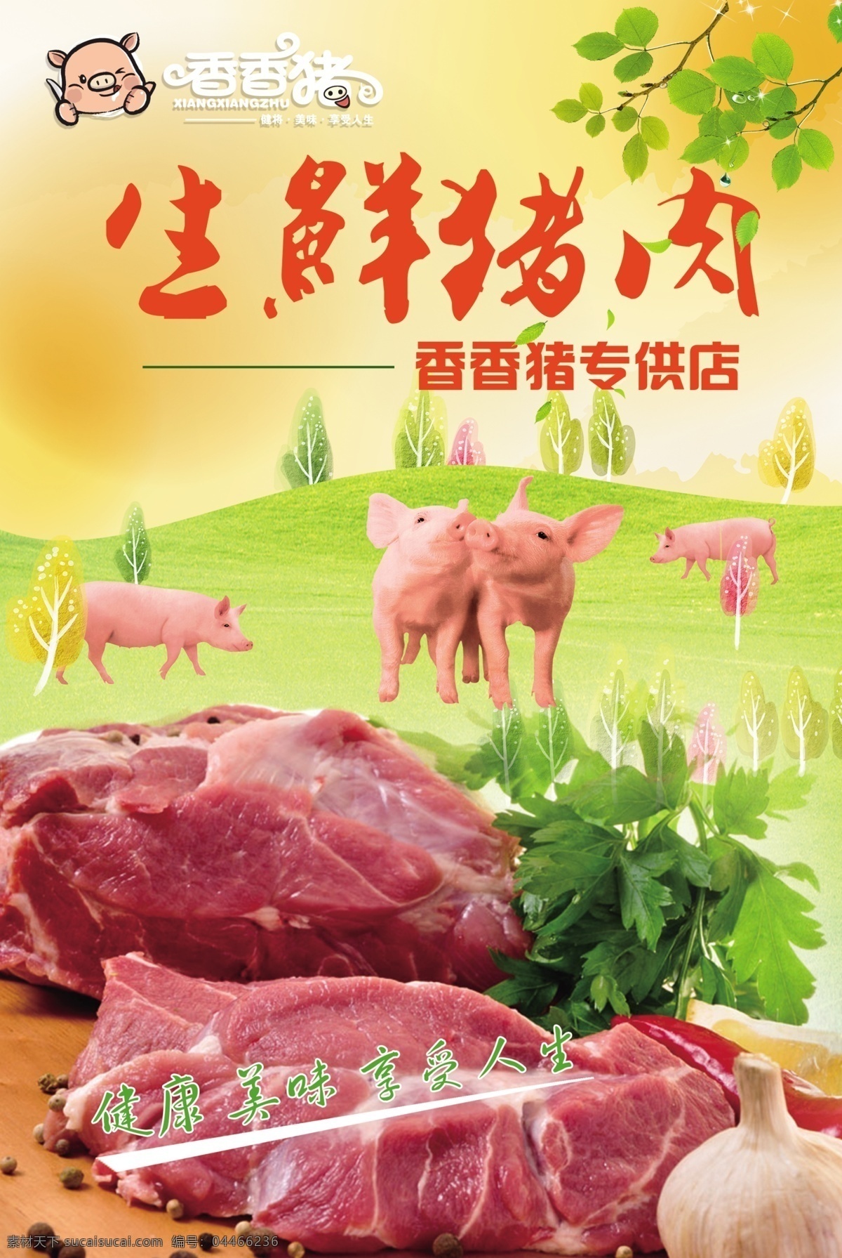 生鲜猪肉 生鲜 猪肉 专卖店 海报 肉食 其它设计