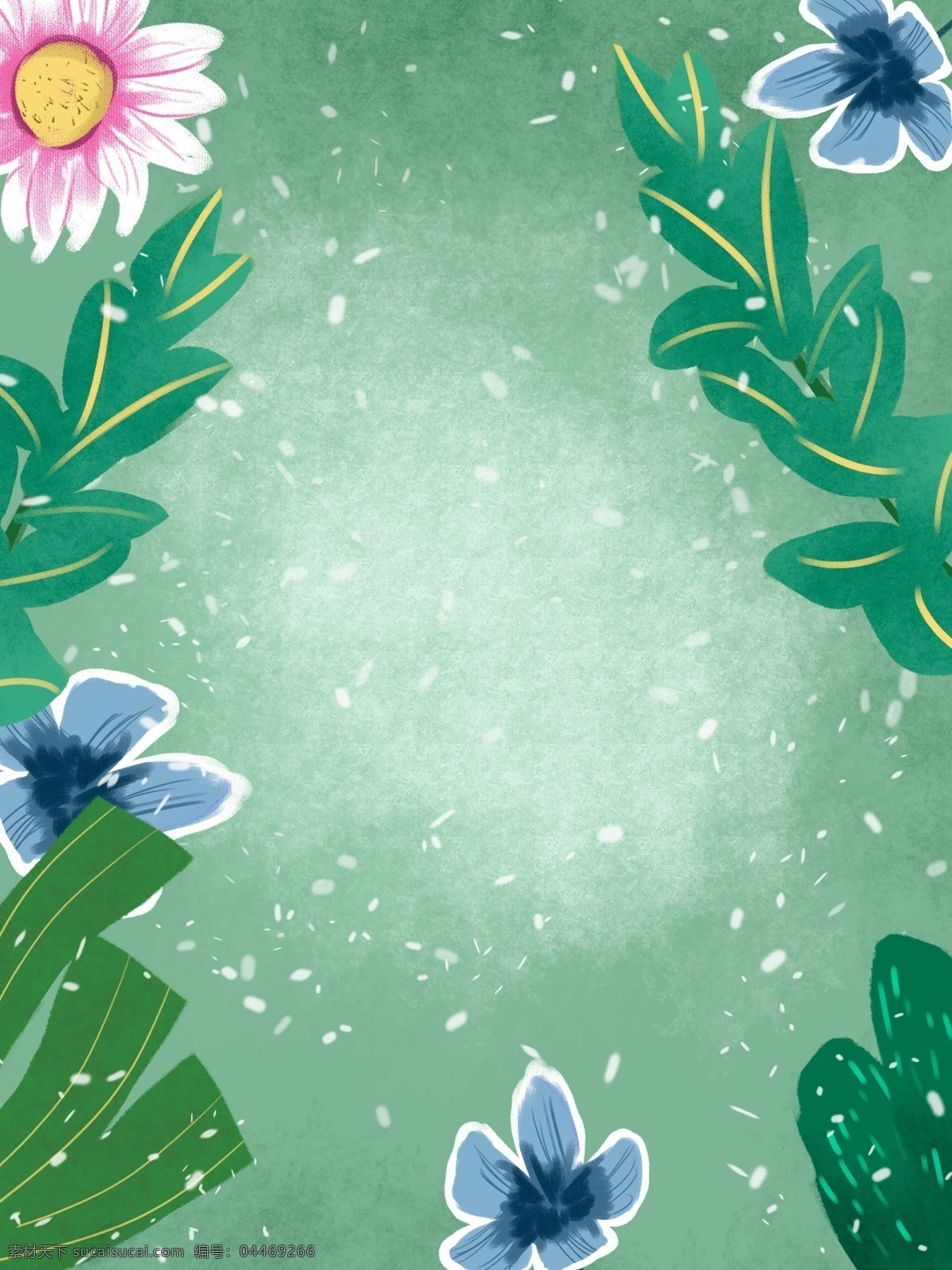绿色 唯美 小 清晰 植物 花卉 背景 插画背景 手绘背景 卡通背景 绿色背景 小清晰背景 通用背景 植物花卉背景