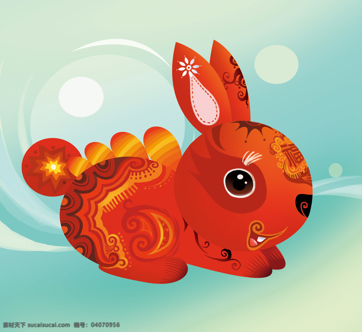 兔子 翅膀 新年 兔年 传统 中国 绘画 可爱 绘画书法 文化艺术