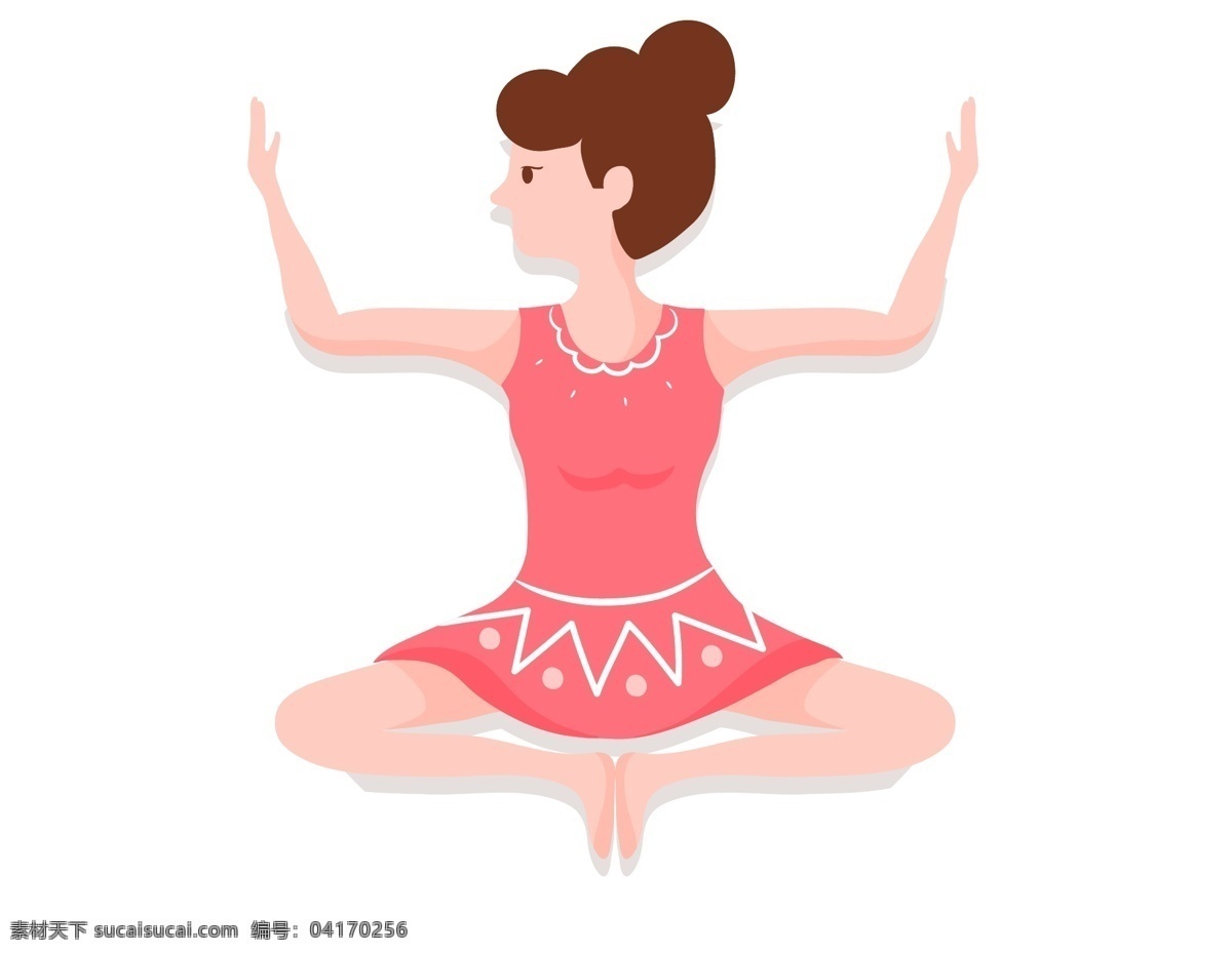 卡通美女 练 瑜伽 元素 卡通 浪漫 健身 休闲 美体 手绘 锻炼 ai元素 矢量元素