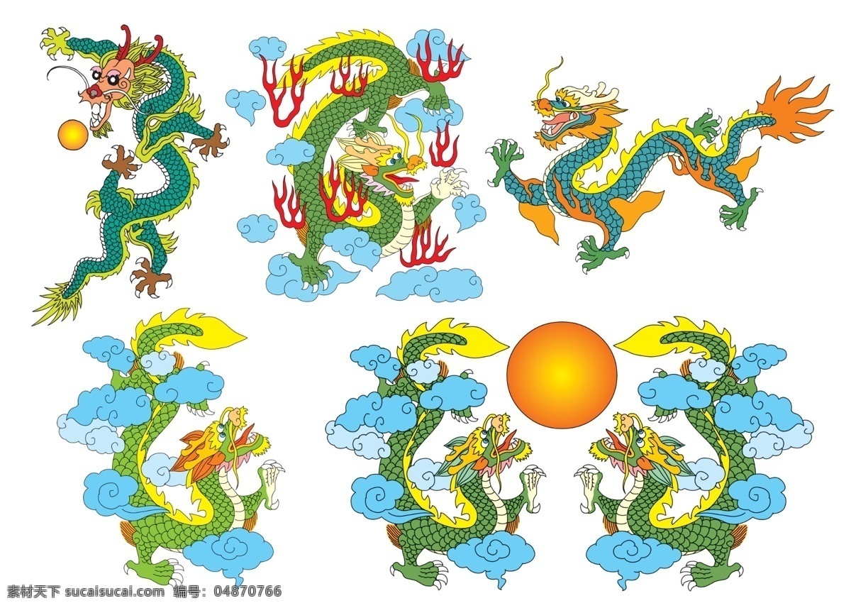 龙的图片 双龙戏珠 分层 源文件库