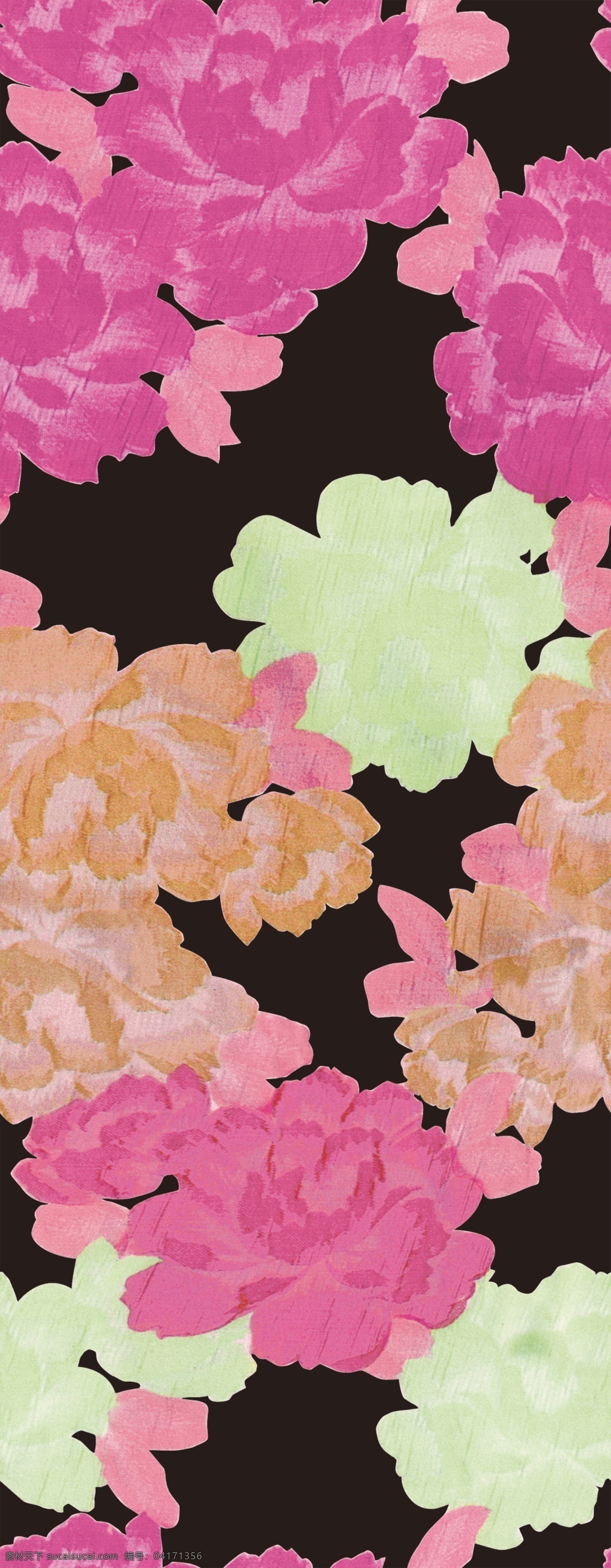 数码 印花 玫瑰花 拼接 回位 纹理 图 数码印花 服装设计 2016 时尚 分层素材 黑底 红花 浅绿花 粉色