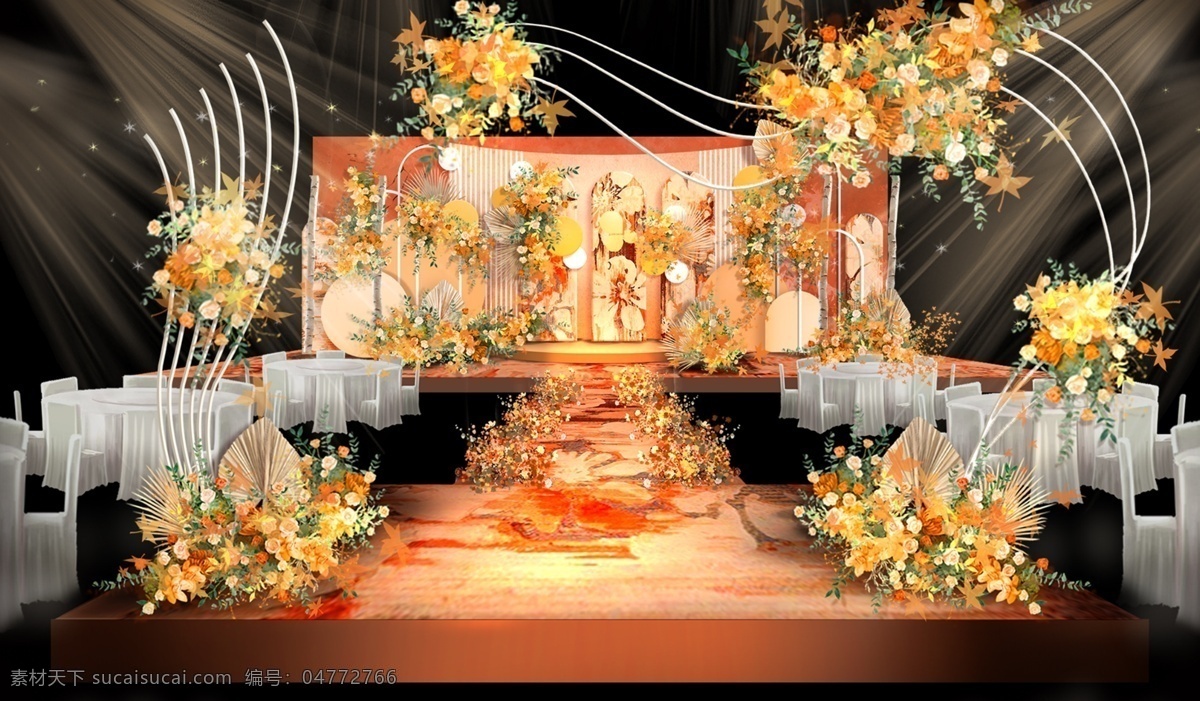 橘 色 秋天 系 橙色 泰式 婚礼 效果图 系婚礼 婚礼效果图 橙色婚礼 铁艺 白桦 秋季婚礼秋天 环境设计 舞美设计