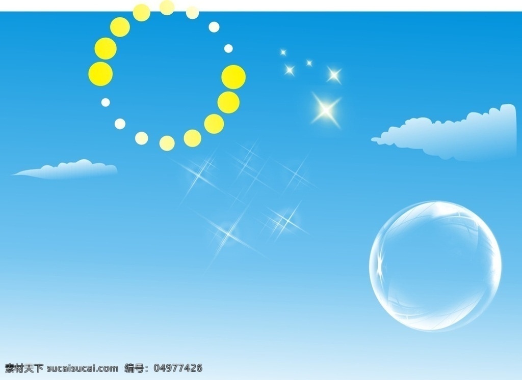 云朵 发光星星 气泡 环形装饰 蓝天白云 云彩 白云 天空素材 泡泡 作图 cdr素材 光 光线 光圈 光芒 发光 星空 星星 星光 矢量 环形 装饰 园环