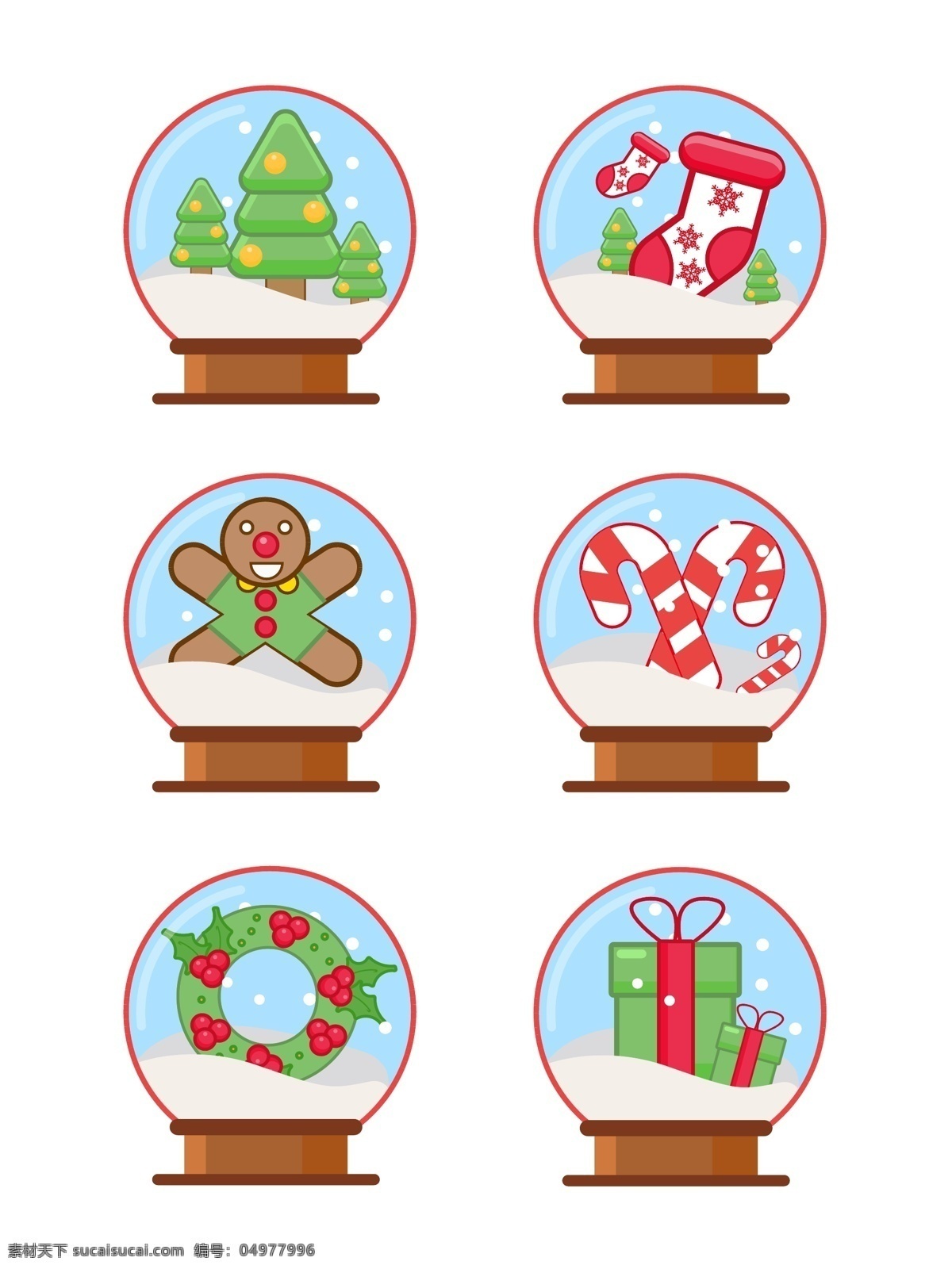 圣诞 图标 水晶球 圣诞树 花环 礼物 矢量 商用 圣诞节 袜子 饼干 糖果
