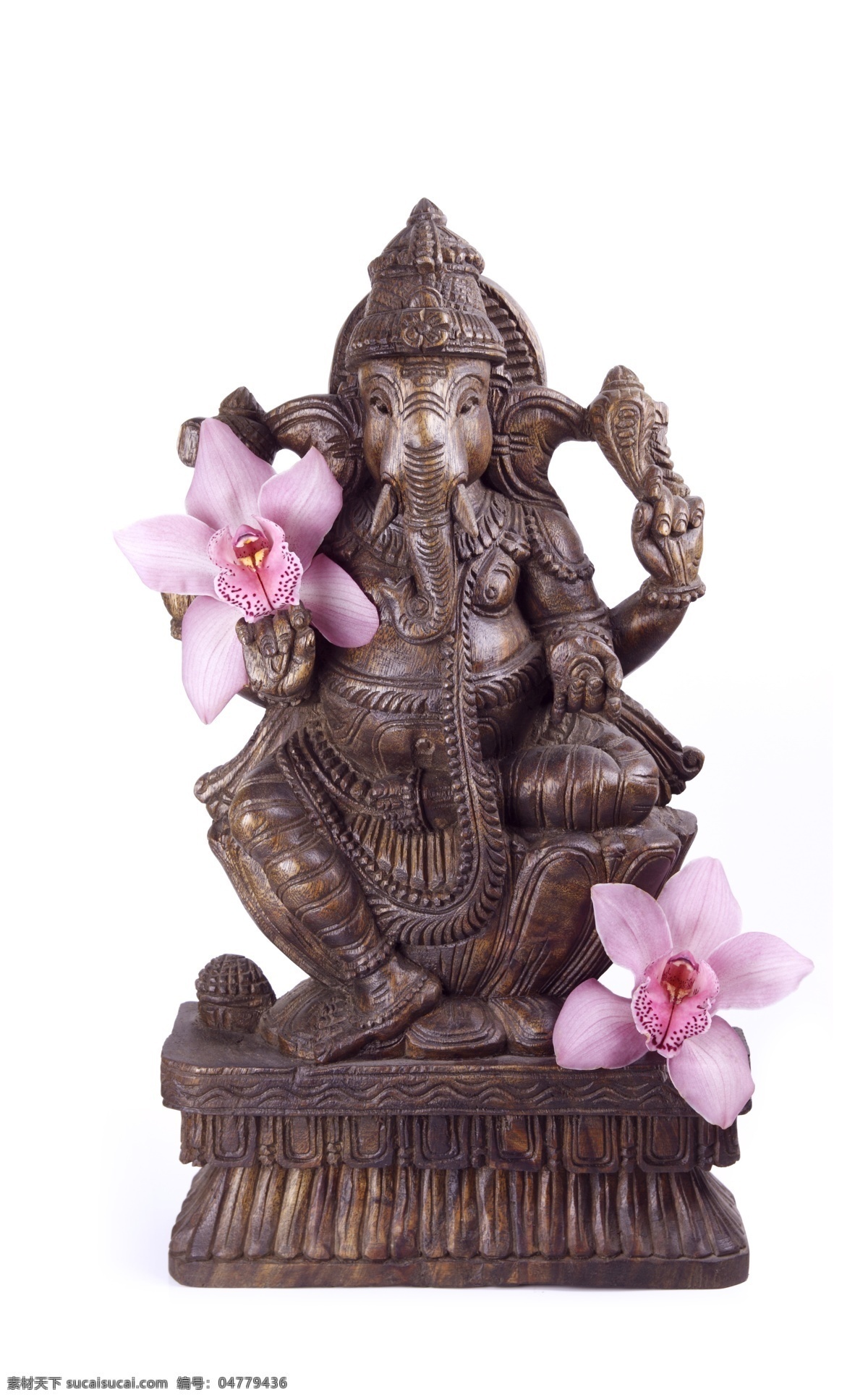 鲜花 印度 神像 大象 佛像 菩萨 雕塑 花朵 传统工艺 文化艺术
